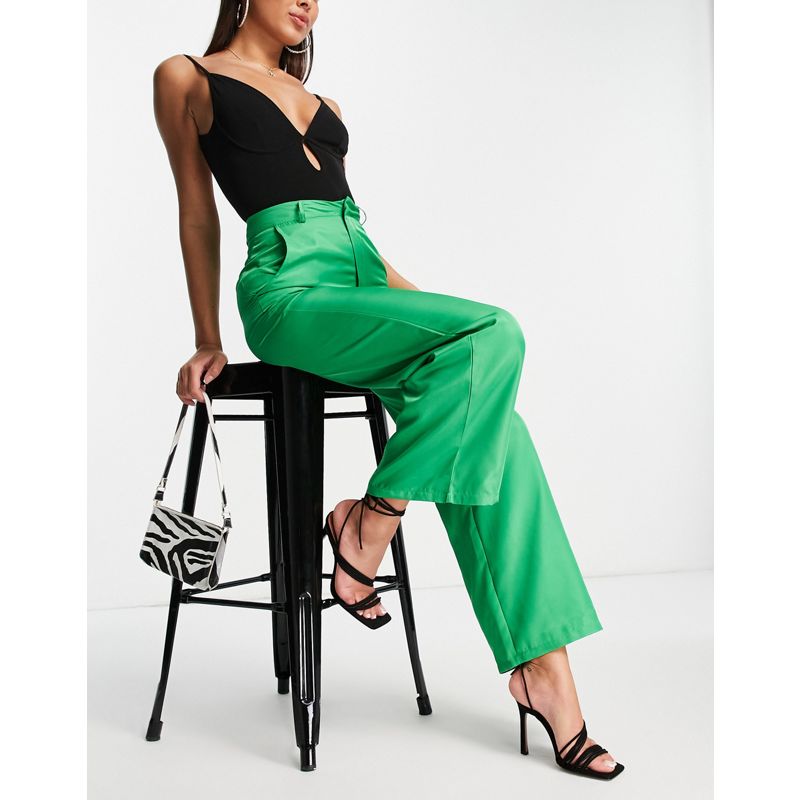 Pantaloni con fondo ampio kpKG8 Missy Empire - Coordinato verde