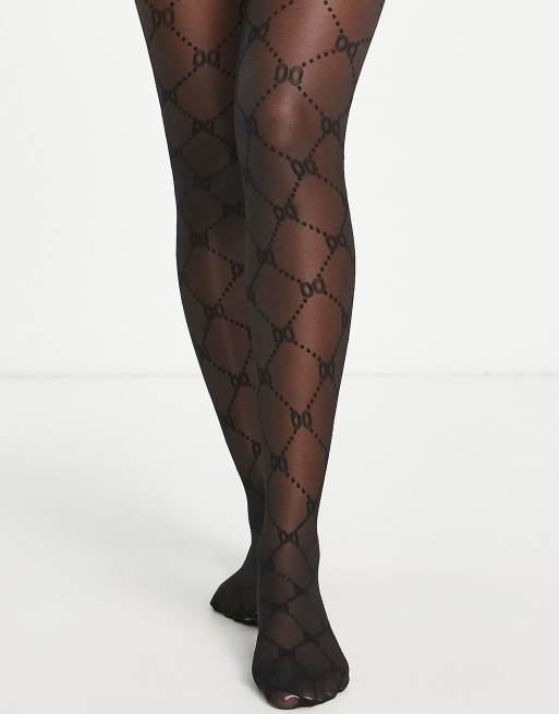 Missyempire patterned tights in black