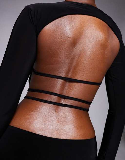 Missyempire - Robe longue près du corps double épaisseur à dos nu - Noir , 3 de 4