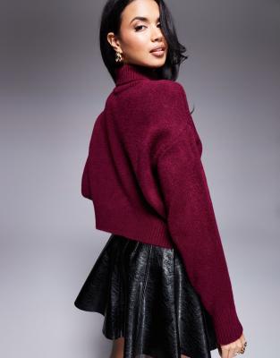 Missyempire Roll Neck Sweater In Red