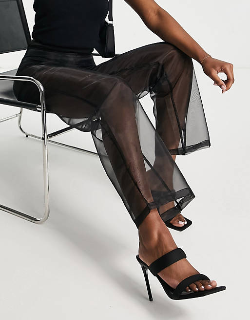  Missyempire sheer trousers with under knicker in black 