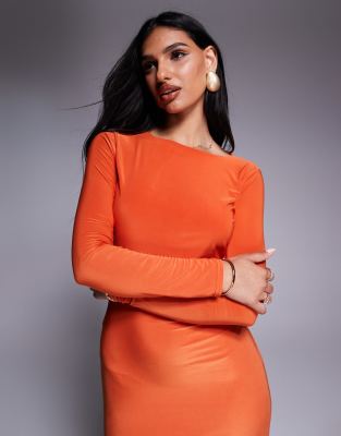 hot pink long sleeve bodycon dress Dyer Sheer Sleeve Mini Dress Hot Pink