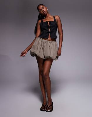 Missyempire Square Neck Bow Front Cut Out Front Top