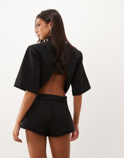 Missyempire tailored micro short co-ord in black, 2 of 5