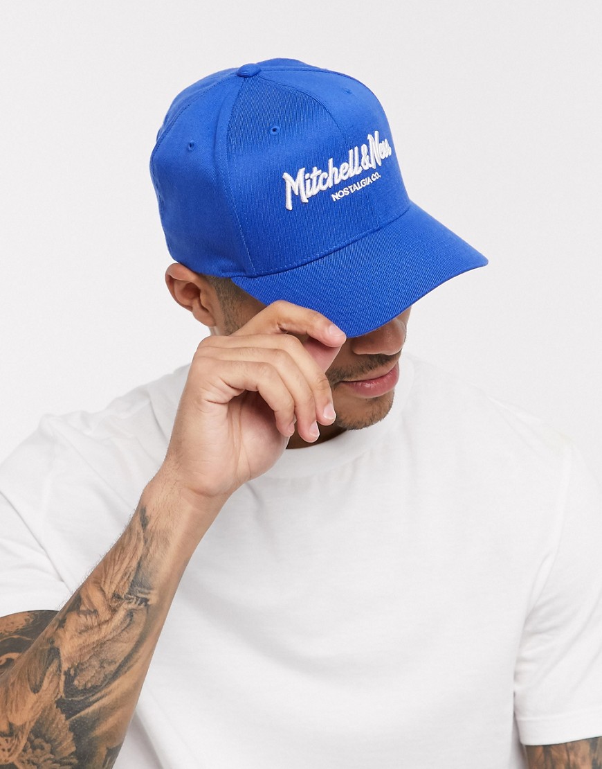 Mitchell & Ness - 110 Pinscript - Cappellino snapback con logo blu