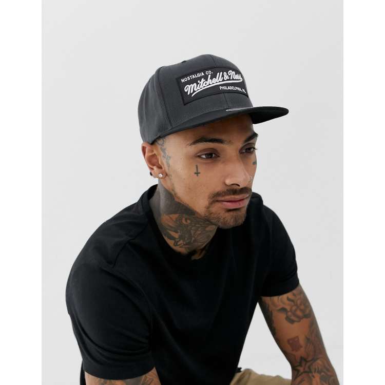 Mitchell & Ness box logo snapback cap in black