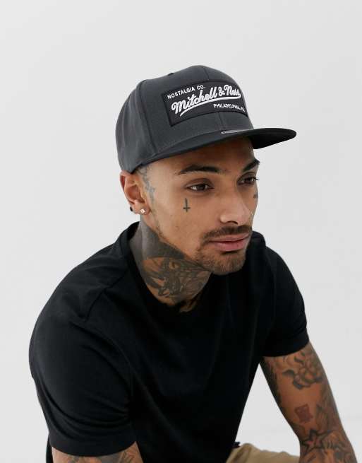 Mitchell & Ness box logo snapback cap in black