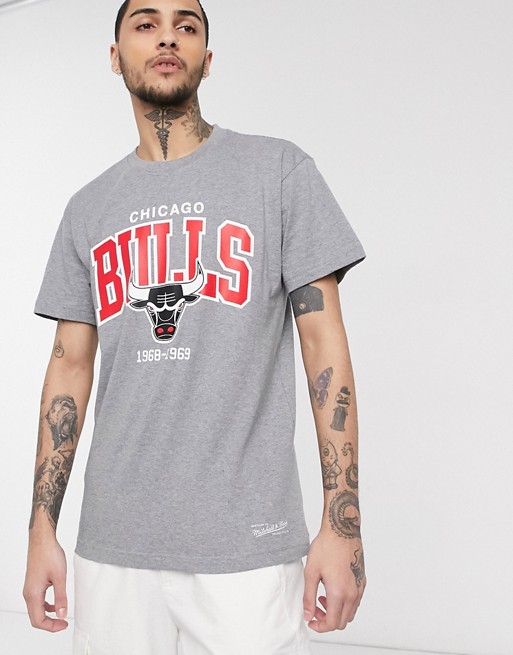 Mitchell & Ness NBA Chicago Bulls Team Arch Table Top t-shirt in grey