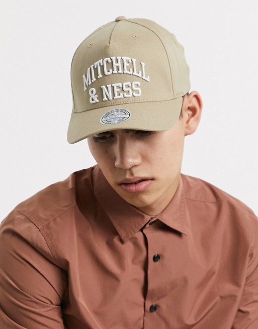 Mitchell & Ness Head Coach arch logo snapback cap in khaki