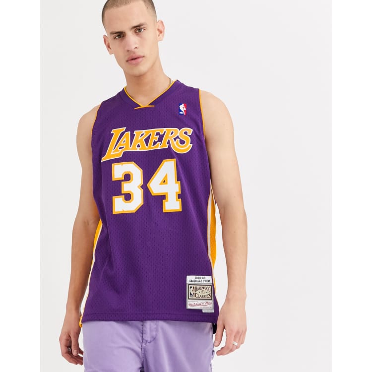 Men's Mitchell & Ness Shaquille O'Neal Purple Los Angeles Lakers Hardwood  Classics Swingman Jersey