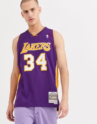 Mitchell & Ness - LA Lakers Shaquille O'Nel Swingman - Lilla basketballtrøje i jersey