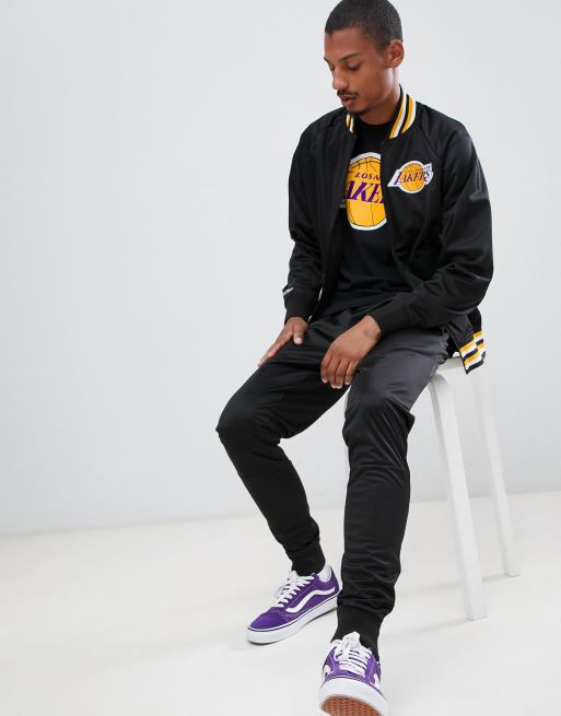 Mitchell & Ness L.a. Lakers Track Jacket In Black for Men