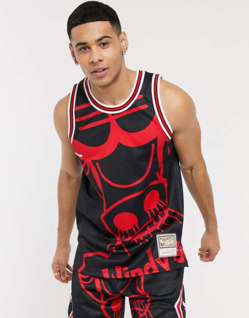 Chicago Bulls NBA Big Face Fashion Tank 5.0 By Mitchell & Ness - Black -  Mens