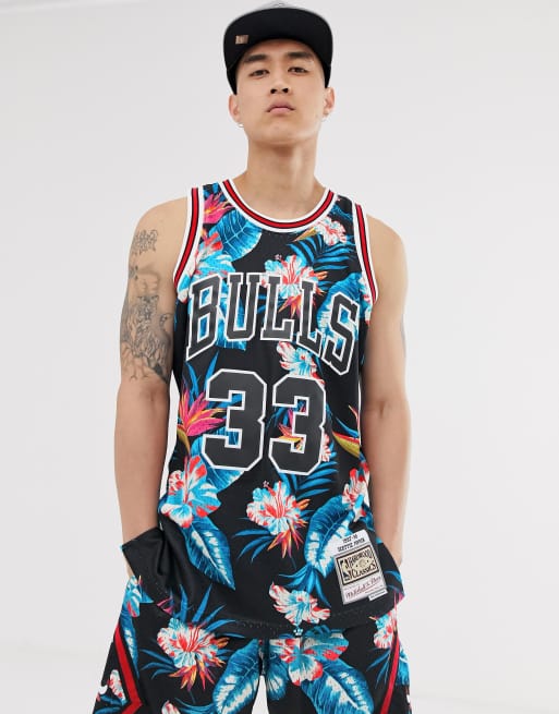 Mitchell & Ness Nba Chicago Bulls Baseball Jersey in Black for Men