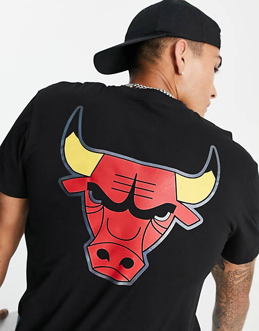 Mitchell & Ness NBA Chicago Bulls iridescent basketball t-shirt in black