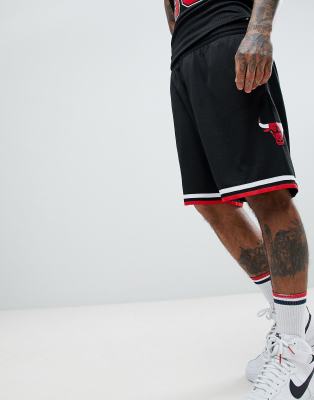 Shop ICER BRANDS MEN Chicago Bulls Mesh Shorts GSMC710S-BLK black