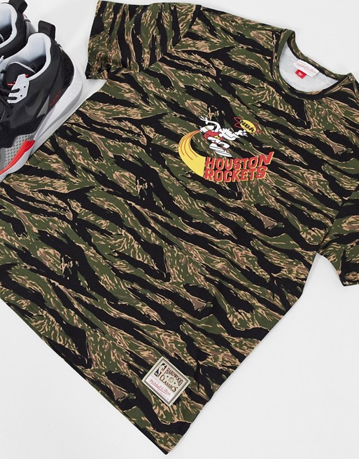 Mitchell & Ness NBA Houston Rockets oversized t-shirt in tiger camo