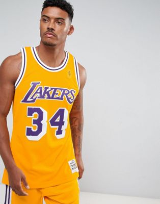 Lakers Mitchell Ness Tank Top NBA Basketball Summer Shirt XL 5XL