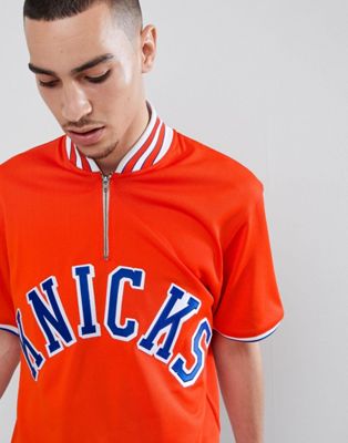 Mitchell & Ness NBA Nba 1/4 Zip Shooting Shirts - New York Knicks