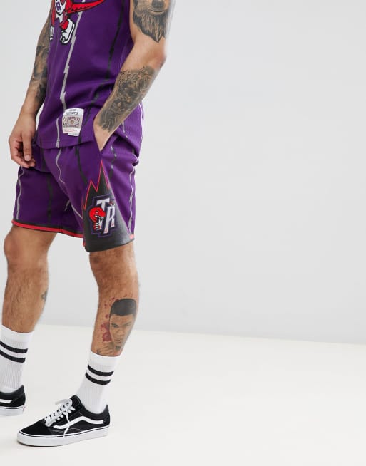 Men's Toronto Raptors Mitchell & Ness Cream Chainstitched Swingman Shorts