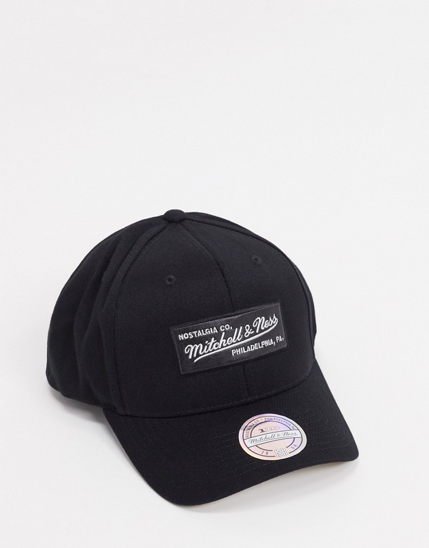 Mitchell & Ness outline logo cap in black