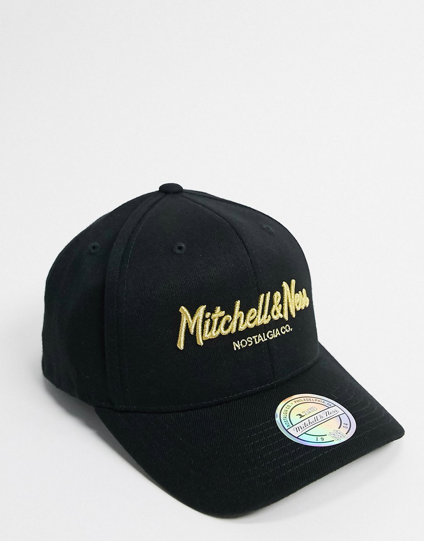 Mitchell & Ness - Pinscript 110 - Cappellino snapback nero con scritta metallizzata