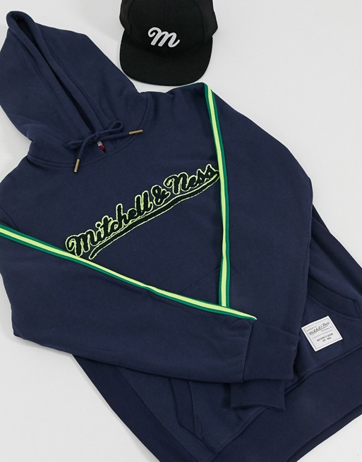 Mitchell & Ness Track hoodie in navy