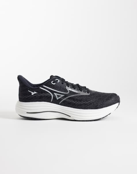 Mizuno – Wave Rider 29 – Svarta och vita löparskor - view 1
