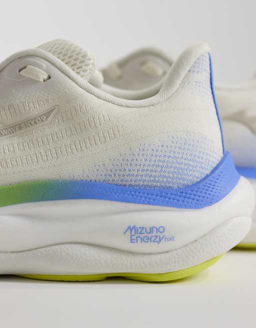 Mizuno - Wave Sky 9 - Sneakers in wit en blauw, 4 van 5