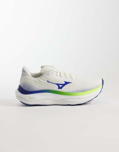 Mizuno Wave Sky 9 trainers in off white and yellow - view 1