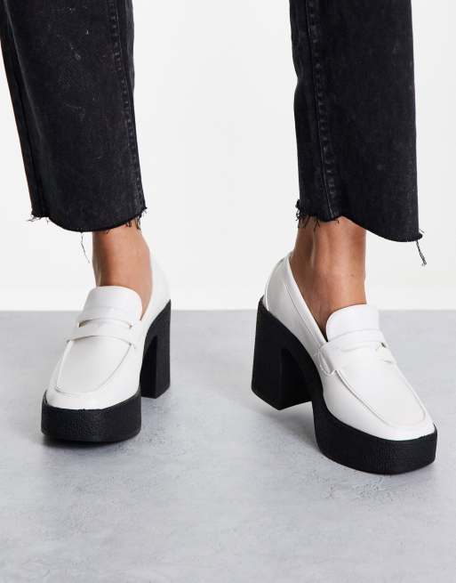 Mocasines blancos con plataforma de Truffle Collection Wide Fit ASOS