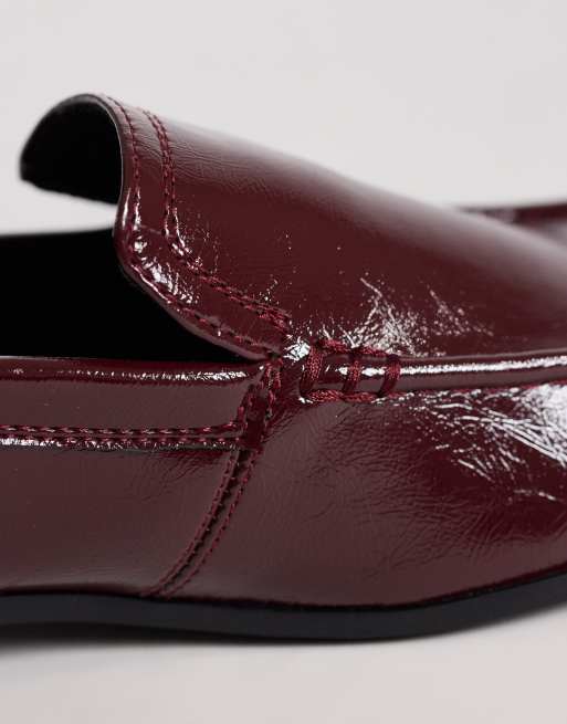 Mocasines burdeos lisos con puntera redondeada Melva de ASOS DESIGN, 3 de 4