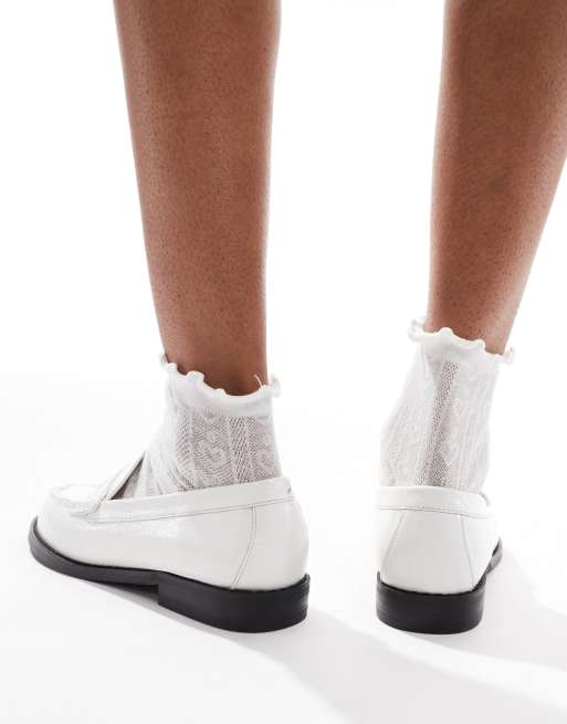 Mocasines clásicos blancos de cuero rugoso Lillian de schuh, 2 de 4