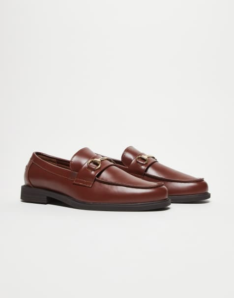 Mocasines clásicos marrones con bridón dorado de ASOS DESIGN - view 1