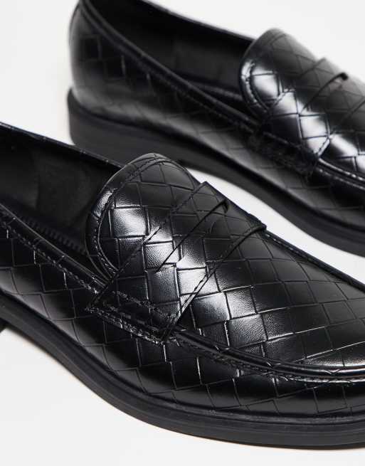 Mocasines clásicos negros con diseño entretejido de ASOS DESIGN, 2 de 3