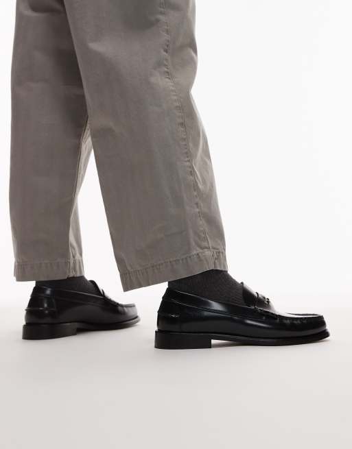 Mocasines clásicos negros de charol de cuero de Tommy Hilfiger, 4 de 4