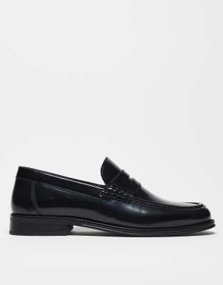 Mocasines clásicos negros de cuero de ASOS DESIGN - view 1