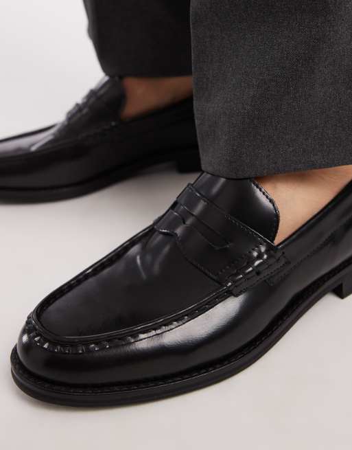 Mocasines clásicos negros de cuero de ASOS DESIGN, 2 de 4