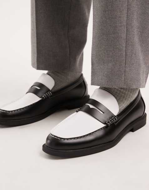 Mocasines clásicos negros y blancos de ASOS DESIGN - view 1