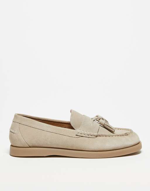 Mocasines color piedra con borlas de ante de ASOS DESIGN