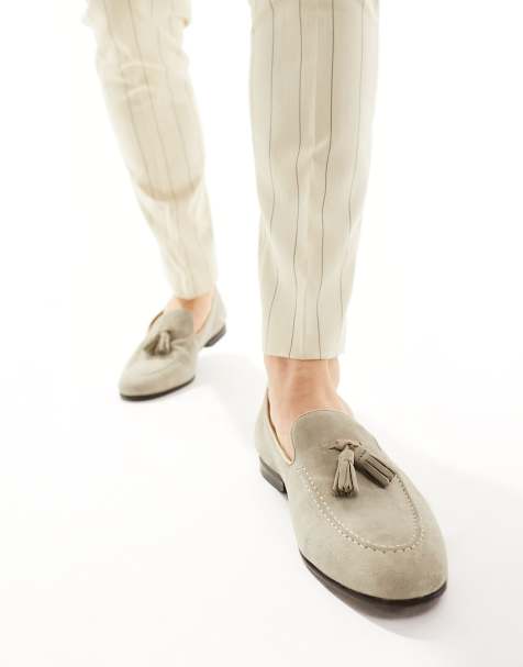 Mocasines color piedra con borlas de ante Trent de WALK LONDON - view 1