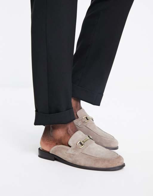 Mocasines color piedra destalonados con bridón de River Island