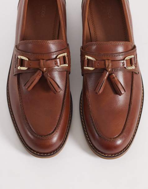 Mocasines color tostado con flecos de cuero de ASOS DESIGN - view 1