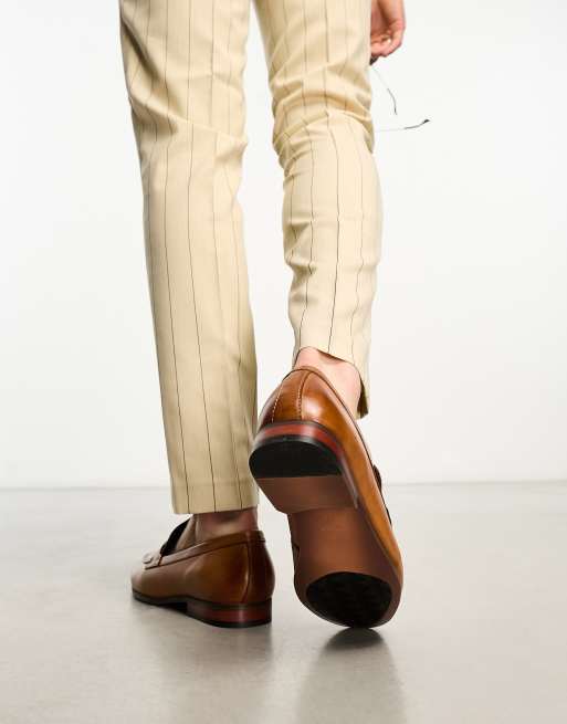 Mocasines color tostado con ribetes de cuero Sheldon de Dune London, 2 de 4