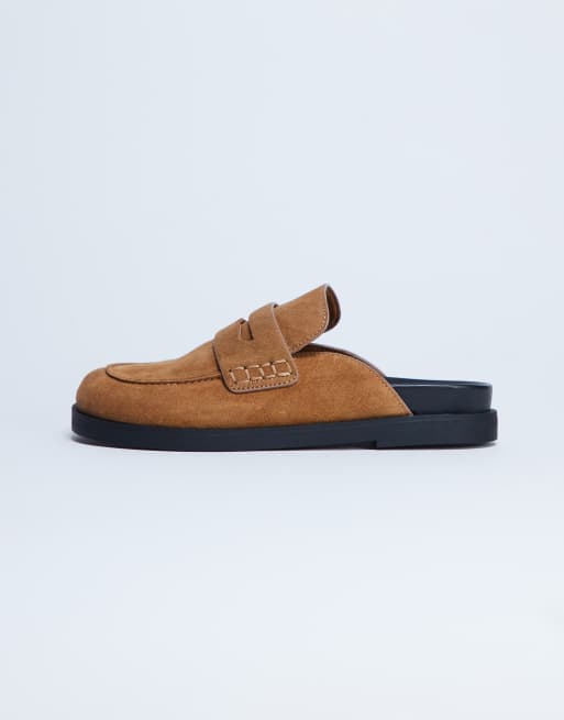Mocasines color tostado estilo mules de ante auténtico Addie de Topshop
