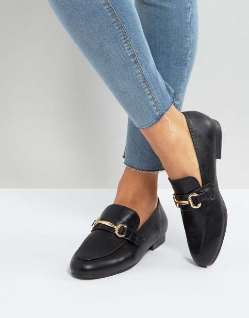 Mocasines de cuero sintético con detalle de hebillas de New Look ASOS