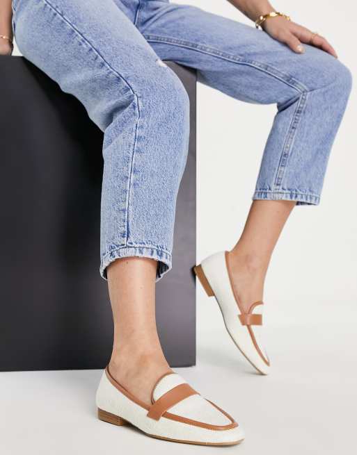 Mocasines en tonos beis planos con diseño entretejido Megan de ASOS DESIGN