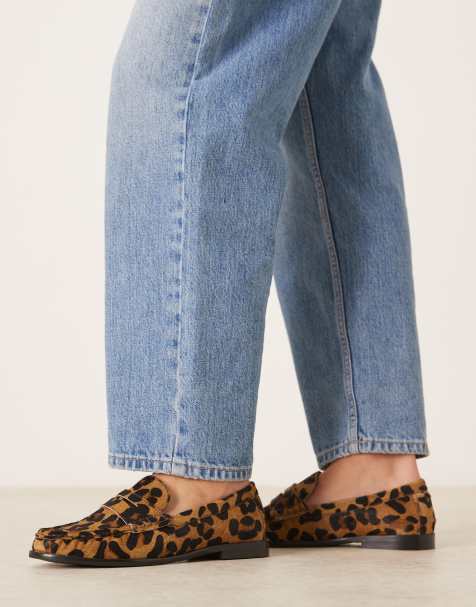 Mocasines fruncidos con estampado de leopardo de tejido efecto de piel de poni premium Mayfair de ASOS DESIGN - view 1