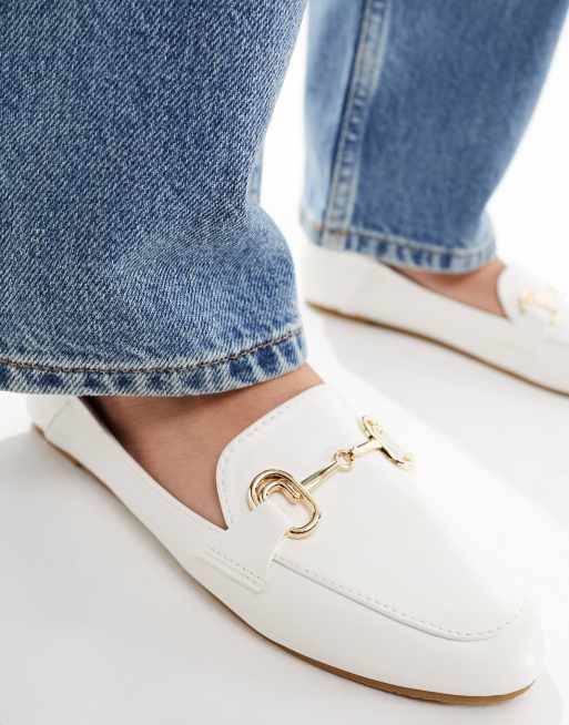 Mocasines Horsebit color crema con bridón Amiela de RAID