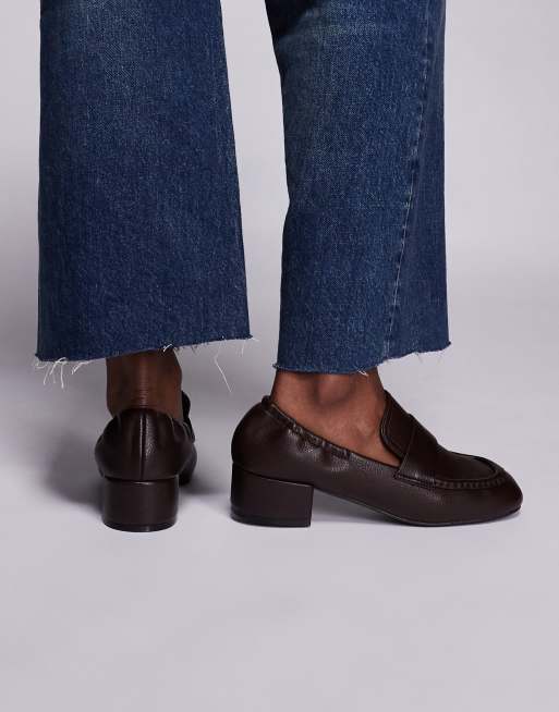 Mocasines marrones con tacón grueso Kelsy de Public Desire, 3 de 4